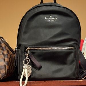 Kate Spade Black Backpack with Silver Accents